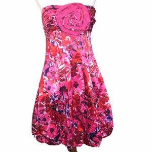 BCBGMaxAriza Floral Begoniacombo Pink Dress 10